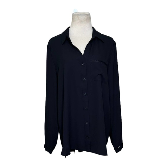 41 Hawthorne black long sleeves button blouse size large - Picture 13 of 13